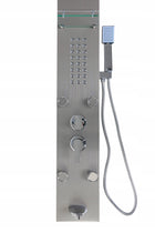 Srebrny mat panel prysznicowy deszczownica indes kolumna natryskowa z hydromasażem stal nierdzewna 20x143 cm