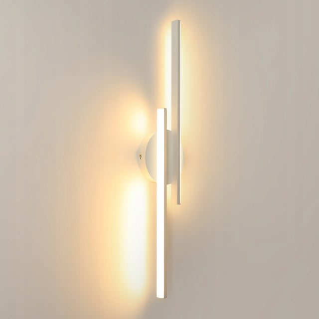 Kinkiet biały lampa scienna LED 3000K nowoczesna do salonu 24W 60cm oprawa naścienna metalowa 2 punkty świetlne do sypialni