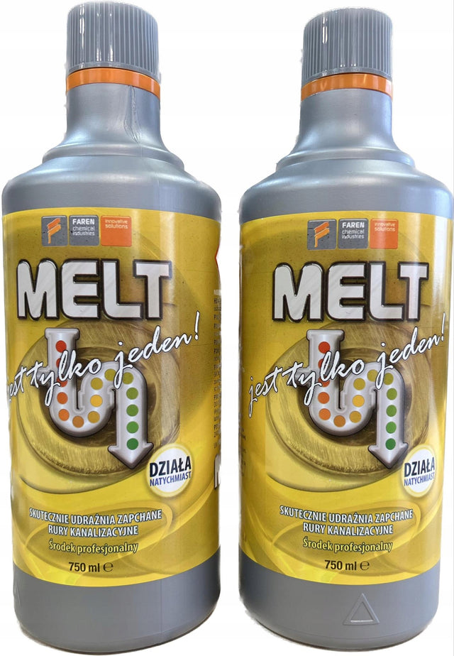 Melt środek do udrażniania RUR kanalizacyjnych udrażniacz faren 1500ml udrażnianie rur 1.5 l 3 kg uniwersalne