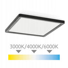 Lampa LED Plafon Czujnik Ruchu 24W Oprawa Zewnętrzna IP54 kwadratowa czarna, zintegrowane źródło światła, zmienna barwa