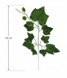 Sztuczne Liście Winobluszcz Gałązka Zielona do kompozycji 54 cm 12 sztuk ozdoba florystyczna, stroiki, bukiety