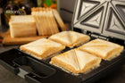 Opiekacz do kanapek tostów sandwich toster 1400W duży XXL 4 kanapki nominalna srebrny/szary