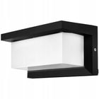 Lampa Elewacyjna Ogrodowa 12W LED Kinkiet Zewnętrzny Modern Czujnik Ruchu oprawa na fasadę aluminiowa czarna