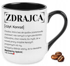 Kubek elegant czarny imienny na pożegnanie kolegi z pracy zdrajca wzory ceramiczny 330 ml do zmywarki upominek dla
