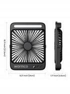 Wentylator Kempingowy 20000mAh Warmco Przenośny Biurkowy z Lampionem LED wiatrak na biwak, 4 prędkości, regulowany kąt