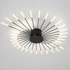 Lampa sufitowa LED żyrandol czarna wisząca do salonu nowoczesna 4500K 42W oprawa oświetleniowa metalowa 128 cm z
