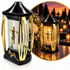 Znicz Szkalny Zn-184 Obudowa Domek Złote Boki 29cm lampion nagrobny na cmentarz, parafinowy, czas palenia do 40 godzin