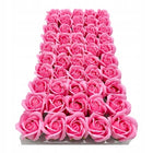 Róże mydlane flower box 50 sztuk główki z szypułką do bukietów dekoracji kwiaty z mydła, różyczki, ozdoba florystyczna