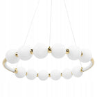 Lampa LED elegancka białe kule nowoczesna złota wisząca duża do salonu 62cm oprawa sufitowa metalowa z wbudowanym