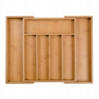 Wkład do szuflady bambusowy duży Organizer Sztućce 55 x 37 x 5cm pojemnik na noże, widelce i łyżki, regulowany, 7