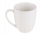 6X kubek porcelanowy ryflowany 330ml komplet kubków prążek do kawy herbaty biały, można myć w zmywarce