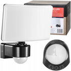 Lampa Zewnętrzna LED 30W Czujnik Ruchu i Zmierzchu Regulacja Halogen Czarny naświetlacz 2200 lm IP65 światło neutralne