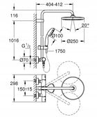 Zestaw prysznicowy Grohe Termostat Deszczownica Słuchawka 2 strum 266772430 natynkowa bateria z mieszaczem, wąż i