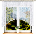 Firana żakardowa ZUZANNA 250x130cm z łukiem w kwiaty (gotowa) firanka biała do salonu, dekoracja okienna na żabki