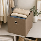 Organizer Pudełko do przechowywania zestow 4 szt 28x28x28 cm Brązowy pojemnik na książki, ubrania, bieliznę, wkład
