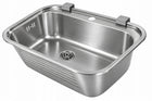 Komora gospodarcza 45 CM zlewozmywak z półką stal matowa przelew basen techniczny jednokomorowy wpuszczany prostokątny