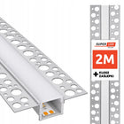 Profil LED Aluminiowy Do Płyt GK Gipsowych Wpuszczany Regips 2m klosz listwa do taśmy świetlnej, kanał montażowy do