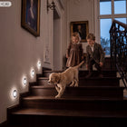 Opawa schodowa Oświetlenie schodowe Lampka LED 230V Okrągła CZARNA PREMIUM 2W z wymiennym źródłem światła do korytarza