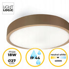 Plafon sufitowy LED hermetyczny LL norik 18W kolor złoty okrągły IP44 27cm lampa do łazienki z wbudowanym źródłem