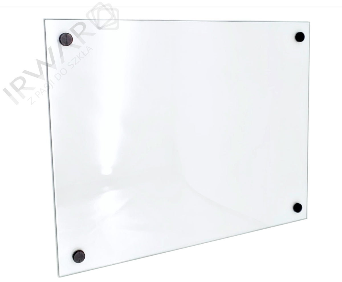 Panel szklany hartowany 50x60 + czarne mocowania fartuch kuchenny, osłona ściany nad blatem, prostokątny 6 mm
