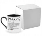 Kubek elegant czarny imienny na pożegnanie kolegi z pracy zdrajca wzory ceramiczny 330 ml do zmywarki upominek dla