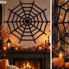 Pajęczyna Dekoracje Halloween ozdoby pluszowa czarna duża 120cm sieć XXL na imprezę tematyczną, bal przebierańców, do