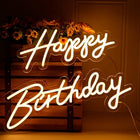 Neon LED happy birthday na urodziny napis duży podwójny na baterie USB dekoracja świetlna imprezowa, ozdoba