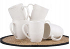 6X kubek porcelanowy ryflowany 330ml komplet kubków prążek do kawy herbaty biały, można myć w zmywarce