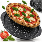 Blacha do pizzy tarty forma do pieczenia nieprzywierająca perforowana duża taca do wypieku z uchwytami, metalowa 29,5 cm