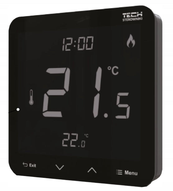 Przewodowy regulator pokojowy TECH R-12S CZARNY