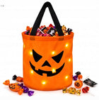 2X torba na cukierki halloween dynia świecąca LED słodycze słodkości pojemnik na łakocie dla dzieci, koszyk na