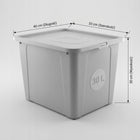 Pojemnik plastikowy z pokrywą organizer praktyczny szary 30l układaj w stos pudełko do przechowywania rzeczy 40x33x20 cm
