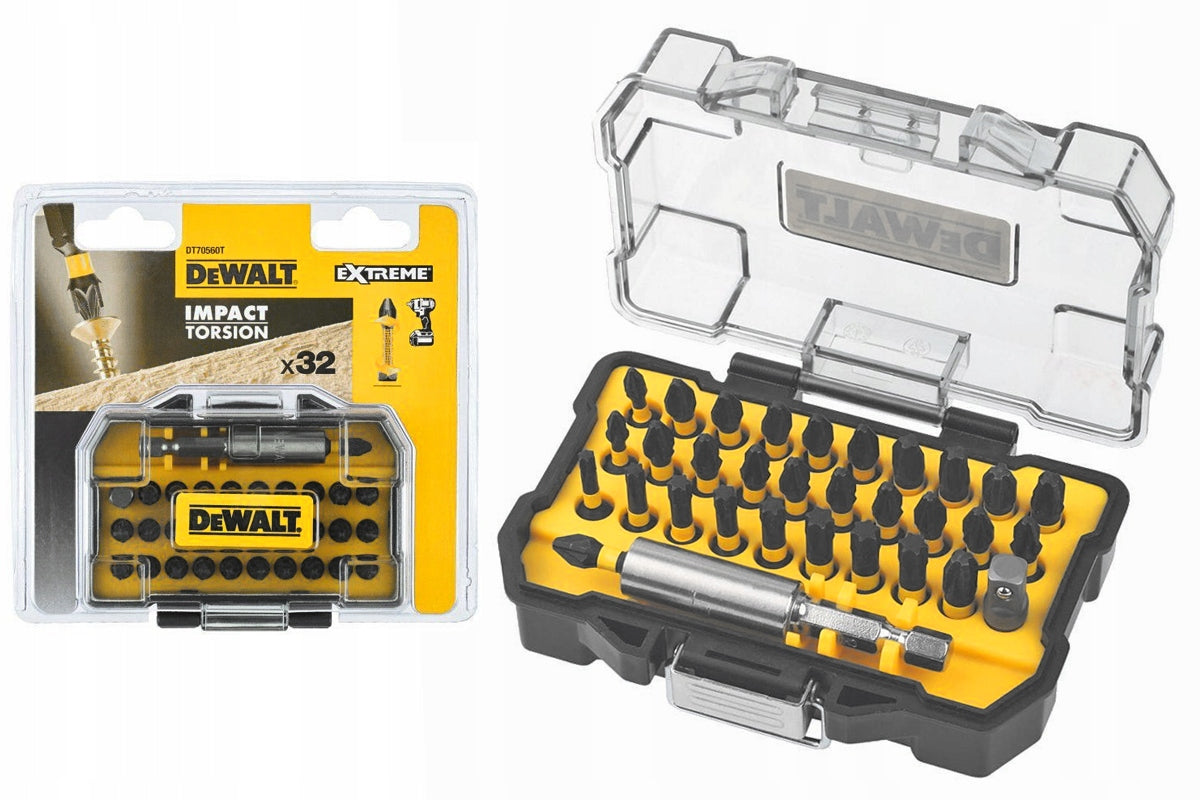 Zestaw bitów DeWalt DT70560TQZ 32 el. / DEWALT ORYGINAŁ końcówki wkrętakowe 1/4 cala 25 mm Philips Pozidriv Torx do