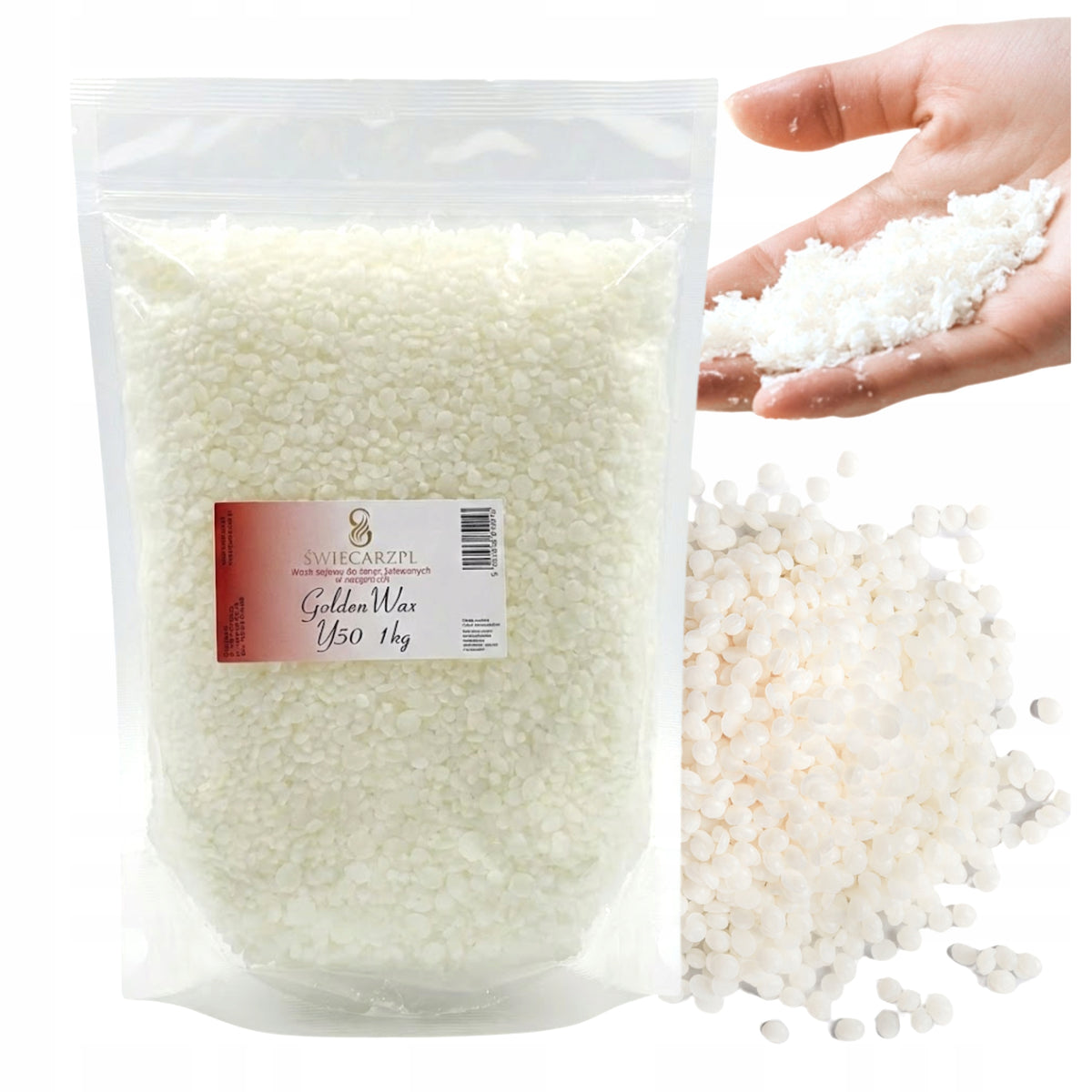 Wosk Sojowy Naturalny EKO Do Świec Sojowych 1 kg Świecarzpl surowiec, rękodzieło, tworzenie świeczek, zalewanie