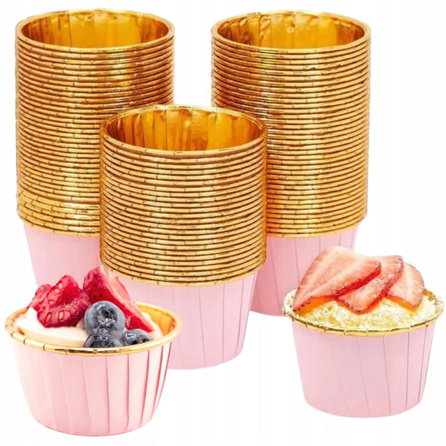 Papilotki do muffinek różowe 50x40 kubeczki foremki na babeczki papierowe wkładki do pieczenia, osłonki cukiernicze, 1034 sztuki