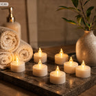 Wkłady LED Tealight świeczki 24 szt białe 4cm płomień baterie w zestawie podgrzewacze dekoracyjne do świeczników i