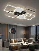 LAMPA SUFITOWA CZARNA WISZĄCA LED SALONU KORYTARZ ŚCIEMNIALNA Z PILOTEM 72W żyrandol do jadalni 6 punktów światła