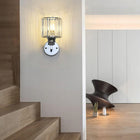 LAMPA ŚCIENNA E27 KINKIET KRYSZTAŁOWY LOFT CHROM NOWOCZESNY DO SALONU oprawa dekoracyjna metalowa srebrna 1 punkt