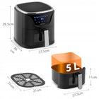 Frytkownica beztłuszczowa frytownica Air Fryer 5l Berdsen 1500W czarny