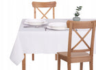 Obrus plamoodporny - 140X300 - żakard biały gruby nakrycie stołu z poliestru do jadalni i kuchni