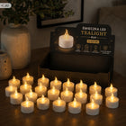 Wkłady LED Tealight świeczki 24 szt białe 4cm płomień baterie w zestawie podgrzewacze dekoracyjne do świeczników i
