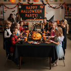 Obrus na halloween plamoodporny stół czarny gładki 140x260 CM wodoodporny serweta z poliestru, nakrycie na przyjęcie