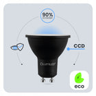 10x Żarówka LED GU10 6W biała zimna 6500K mocna niemrugająca premium czarna reflektor 600 lm do lamp i opraw punktowych