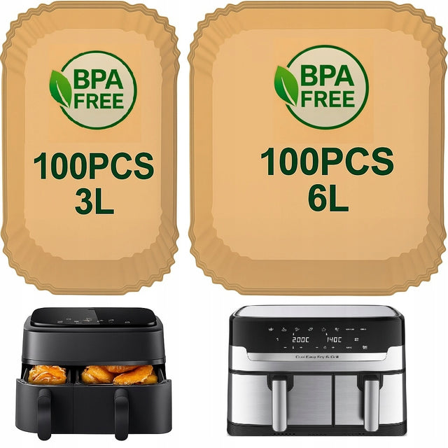 200szt wkłady papierowe do AIR fryer philips i frytkownic dual basket papier do pieczenia 21 cm z 51 sztuk