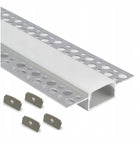 Profil Aluminiowy LED Podtynkowy Szeroki 20mm Wpuszczany Płyt kg regips 2m listwa do taśmy oświetleniowej, montaż w