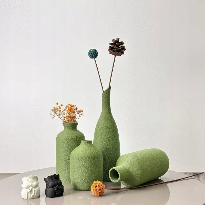 4-częściowy zestaw plastikowych wazonów, komunia, urodziny, imieniny flakoniki na kwiaty, zielona dekoracja stołu