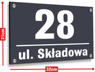Tabliczka adresowa antracyt Numer Domu Dom dystanse MON. odporna widoczna oznaczenie posesji, szyld na elewację