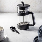 Zaparzacz tłokowy do kawy herbaty ziół 1000ml dzbanek z dociskiem szklany french press, czarny, można myć w zmywarce