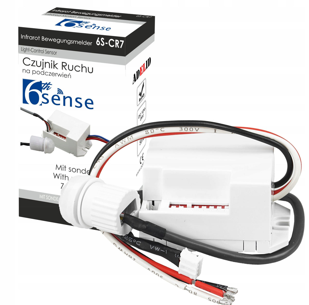 Mini czujnik czujka ruchu 360° LED sensor sonda zmierzchu PIR 12-24V do automatycznego załączania lamp, sterownik