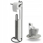 Stojak na papier toaletowy Uchwyt Loft Czarny Metalowy 54cm Stabilny wolnostojący do łazienki, wieszak rolki WC
